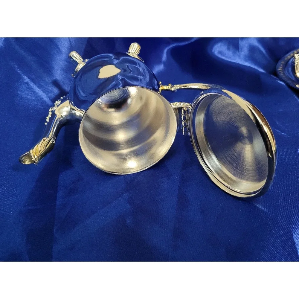Godinger Silver Arts Mini Tea Coffee Set Creamer Sugar Pot Tray